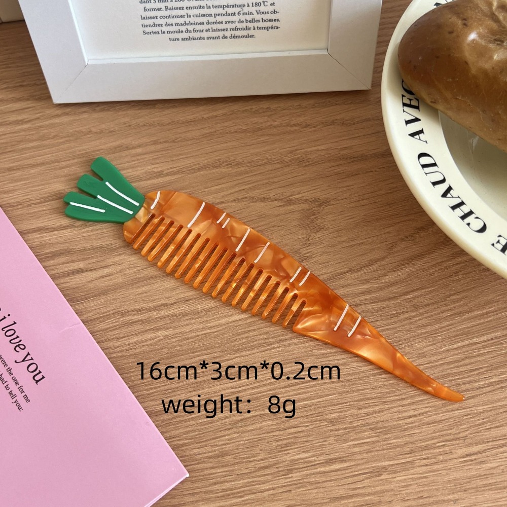 Hair Care Vegetables - Уход за волосами, ацетатная расческа-тюльпан, мультяшная