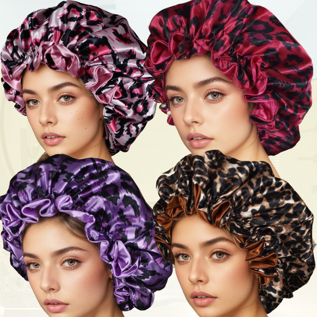 Hair Care Sunsilk - Летняя атласная двухслойная шапочка для сна,