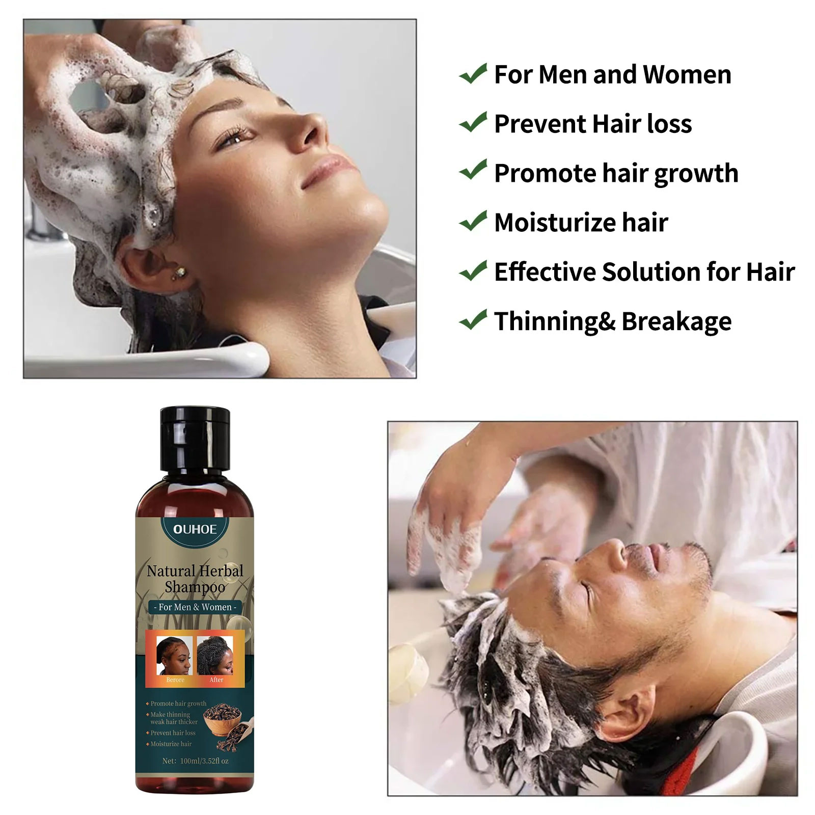OUHOE шампунь для роста волос  – обзор и цена Hair Care Dandruff